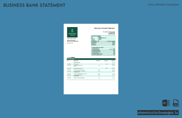 Beispiel für eine Firmenerklärung der Northern Trust Bank (Word- und PDF-Datei)